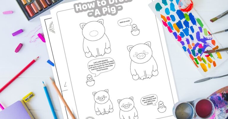 How To Draw a pig coloring page Facebook