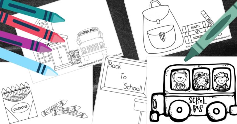 Back to school coloring pages for kids Kids Activities Blog fb