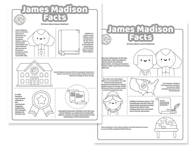 James Madison Facts Coloring Pages Facebook 1