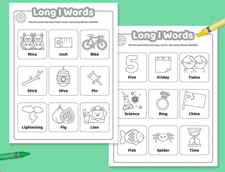 Long I Words Printable Facebook