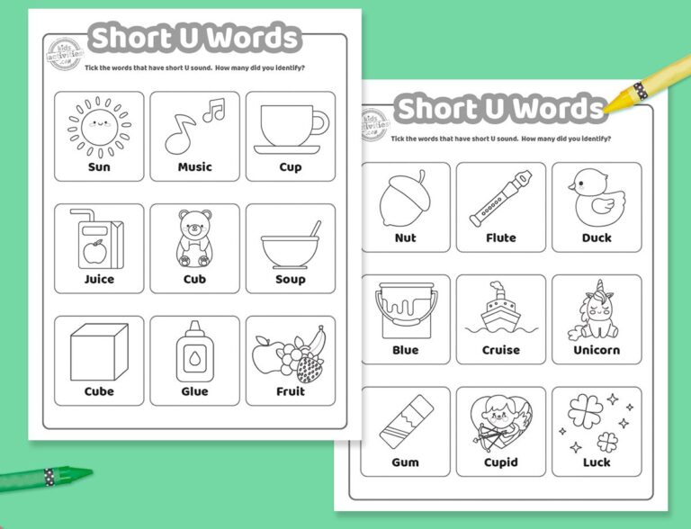 Short U Words Worksheets Facebook