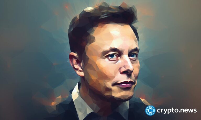 crypto news elon musk front view portrait blurry background day light low poly style