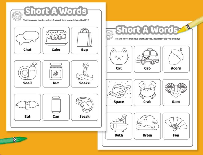 Short A Words Printable Facebook